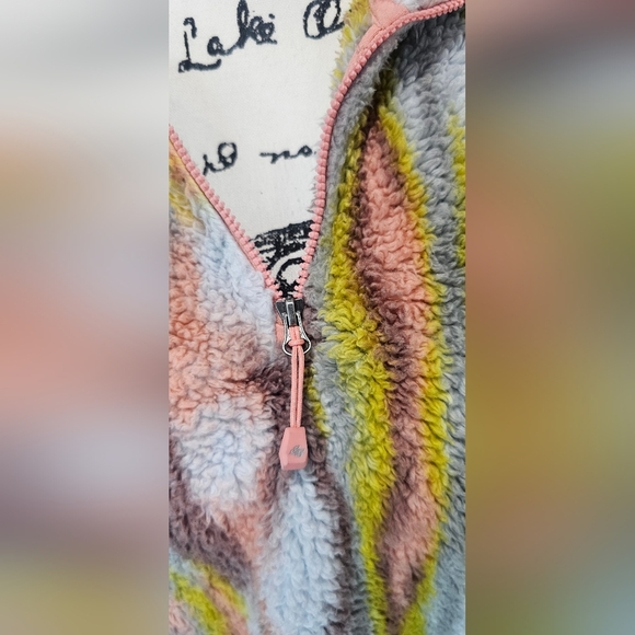 Eddie Bauer 1/4 Zip Women’s Sherpa Pullover Southwestern Multi Color Print Sz XL - Picture 2 of 13